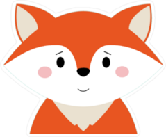 Cartoon Fox Head Sticker