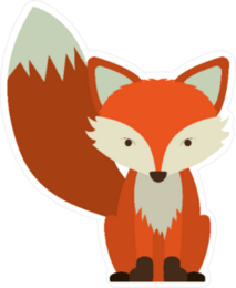 Cartoon Fox Icon Sticker