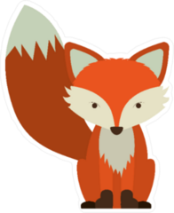 Cartoon Fox Icon Sticker