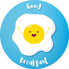 Cartoon Fried Egg Good Breakfast Sticker