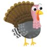Cartoon Funny Cheerful Turkey Sticker