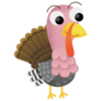 Cartoon Funny Cheerful Turkey Sticker