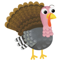 Cartoon Funny Cheerful Turkey Sticker