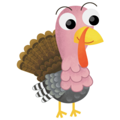 Cartoon Funny Cheerful Turkey Sticker