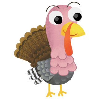 Cartoon Funny Cheerful Turkey Sticker