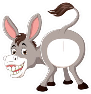 Cartoon Funny Donkey Mascot Sticker