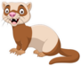 Cartoon Funny Ferret Big Eyes Sticker
