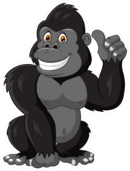 Cartoon Funny Gorilla Giving Thumb Up Sticker