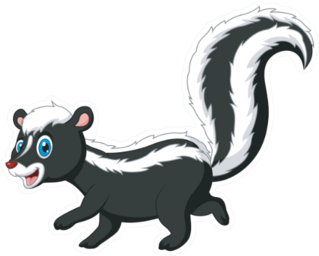 Cartoon Funny Skunk Walking Sticker