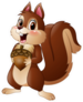 Cartoon Funny Squirrel Holding Pine Cone Sticker