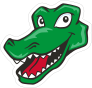 Cartoon Gator Head Mascot Sticker