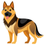 Cartoon German Shepherd Sticker