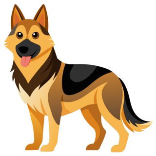 Cartoon German Shepherd Sticker