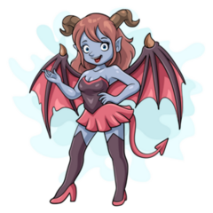Cartoon Girl Devil Sticker