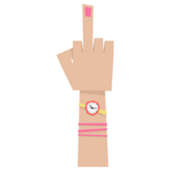 Cartoon Girl Hand With Middle Finger Sticker