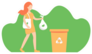 Cartoon Girl Recycling Sticker