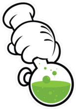 Cartoon Glove Holding Bong Sticker