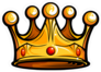 Cartoon Golden Crown with Red Gems Sticker