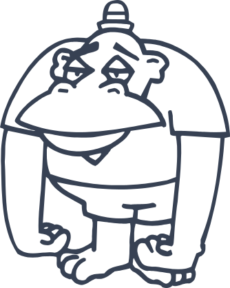 Cartoon Gorilla Or Ape Wearing A Hat Sticker