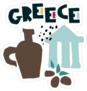 Cartoon Greece Symbols Sticker