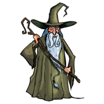 Cartoon Green Wizard Sticker
