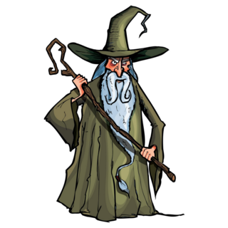 Cartoon Green Wizard Sticker