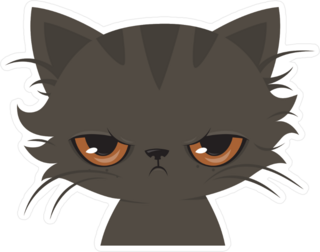 Cartoon Grumpy Cat Sticker