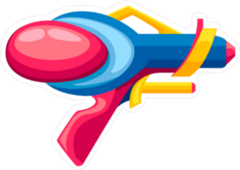 Cartoon Gun Space Blaster Sticker