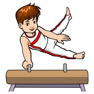 Cartoon Gymnastics Boy Sticker
