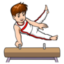 Cartoon Gymnastics Boy Sticker