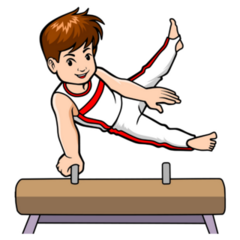 Cartoon Gymnastics Boy Sticker