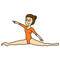 Cartoon Gymnastics Girl Sticker