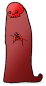 Cartoon Halloween Ghoul In Red Sticker