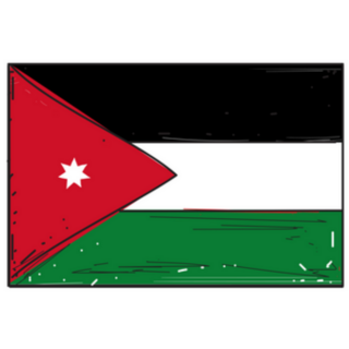 Cartoon, Hand Drawing Of Jordan Flag Sticker
