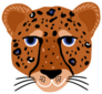Cartoon Hand Drawn Cheetah Head Sticker