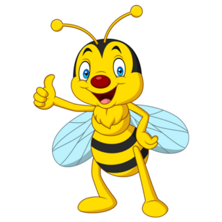 Cartoon Happy Bee Giving Thumbs Up Sticker