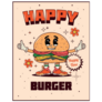 Cartoon Happy Burger Sticker