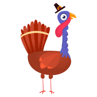 Cartoon Happy Cute Thanksgiving Sticker