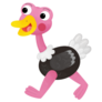 Cartoon Happy Ostrich Pink Sticker