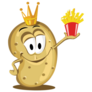 Cartoon Happy Potato Wearing Crown Sticker