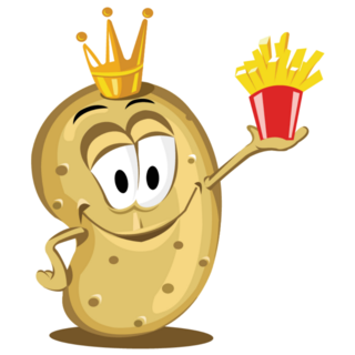 Cartoon Happy Potato Wearing Crown Sticker