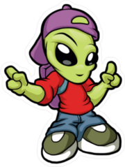 Cartoon Hip Hop Alien Sticker