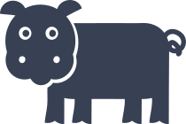 Cartoon Hippopotamus Sticker