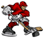 Cartoon Hockey Player Skating Sticker