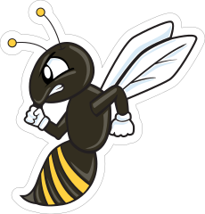 Cartoon Hornets Mascot Sticker