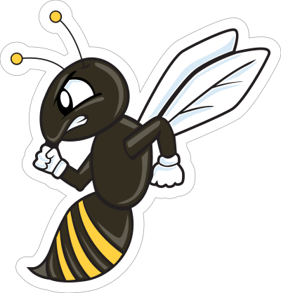 Cartoon Hornets Mascot Sticker