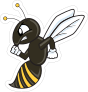 Cartoon Hornets Mascot Sticker