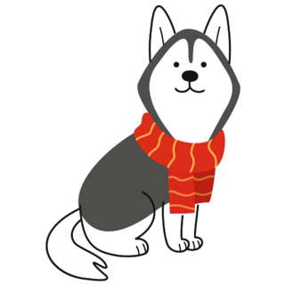 Cartoon Husky Scarf Sticker