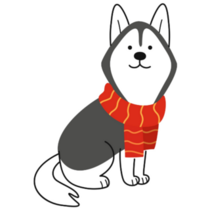 Cartoon Husky Scarf Sticker