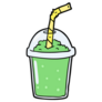 Cartoon Iced Green Apple Smoothie Sticker